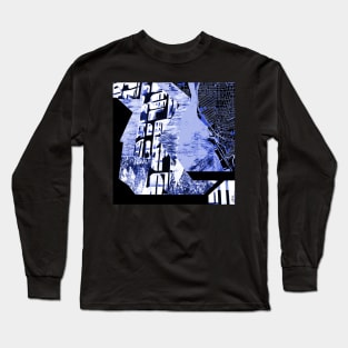 the city of concrete in urban collage photo wallpaper art Long Sleeve T-Shirt